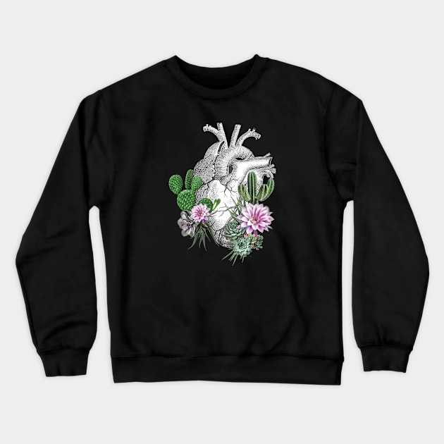 Human heart, succulents plant lovers, Plants lovers gift Crewneck Sweatshirt by Collagedream